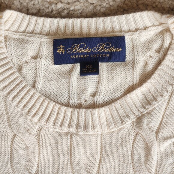 Brooks Brothers Supima Cotton Cable Knit Sweater - Picture 2 of 6